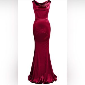 40’s inspired burgundy dress